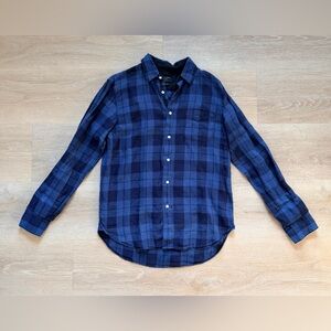 Vintage rag & bone Men’s 100% Linen Plaid Button-Up Shirt Long Sleeve Size M